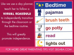 visual schedule for kids with autism