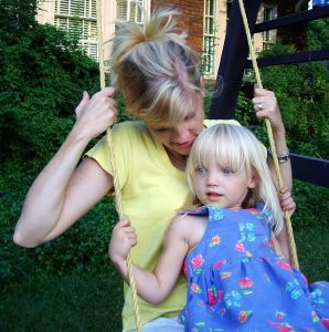 mother-and-daughter playing